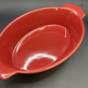 Threshold Baking Dish‎ Oval Stoneware 2.5qt Casserole Oven Dishwasher Brick Red